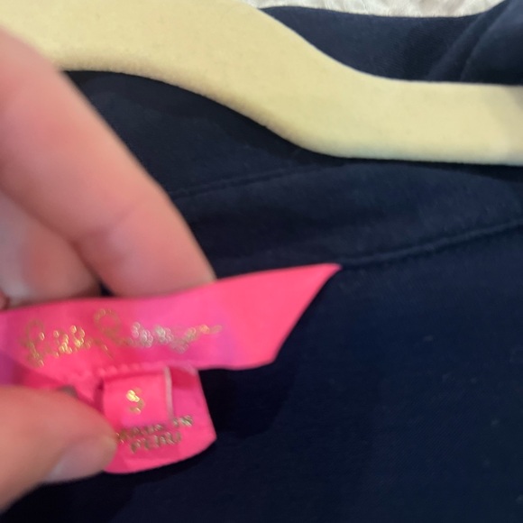 Lilly P three quarter sleeve navy polo . Excellent condition. Barely worn. - Picture 10 of 14